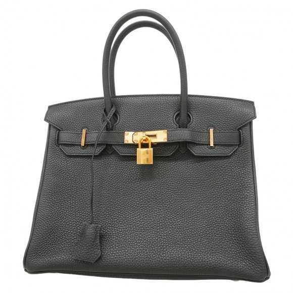 Hermes Birkin 30 Togo Handbag, Black, Pink, Y Stamp, Women's, P1216341 - Picture 1 of 13